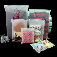 Frosted translucence clothing packaging bag clear pvc ziplock bag with custom logo printed