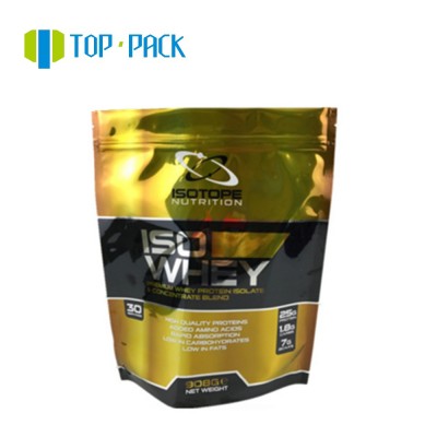 plastic aluminum foil resealable whey protein powder packaging bags with ziplock zipper